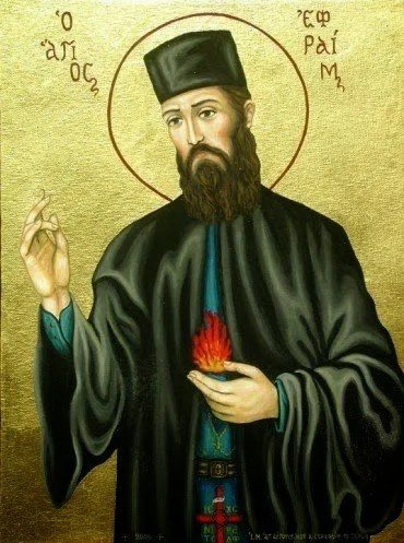 Orthodox icon of St. Ephraim of Nea Makri
